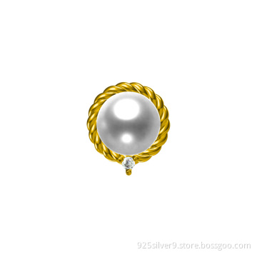 Wholesales Customized 925 sterling silver ear studs with fresh water pearl